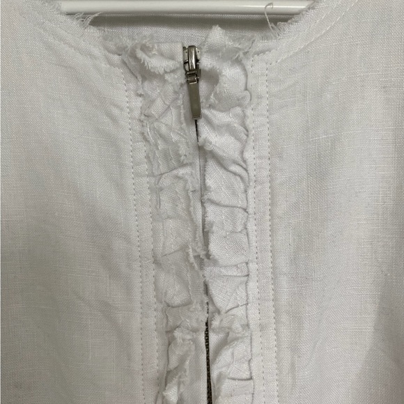 I•N•C white linen zip up jacket woman’s XL - Picture 4 of 7